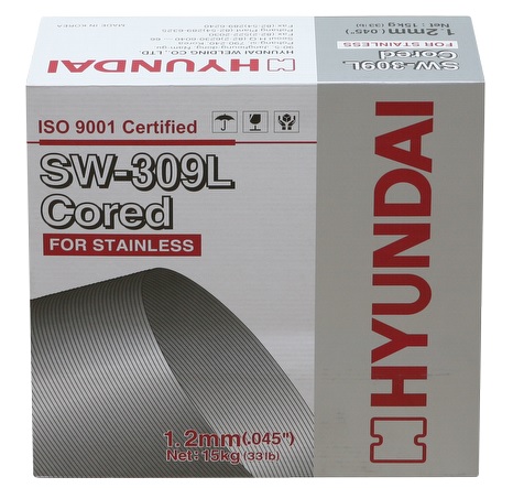 Dây hàn Inox lõi thuốc Hyundai- Hàn Quốc Inox SW-309L thích hợp dùng hàn cho thép Austenitic không gỉ (Inox) các loại như E304; E305, E308… đôi khi với chất lượng cơ tính tốt, độ bền và dẻo dai cao.